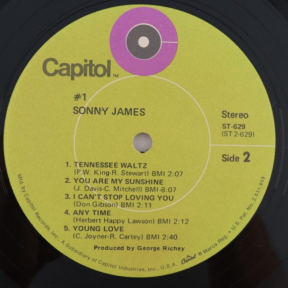 Sonny James The Biggest Hits In Country Music History BMI 12" LP Vinyl ST-629 LA - Picture 8 of 11